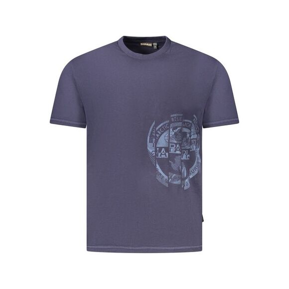Napapijri Blu Cotton Men Men's T-Shirt